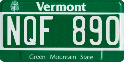 VT license plate NQF890