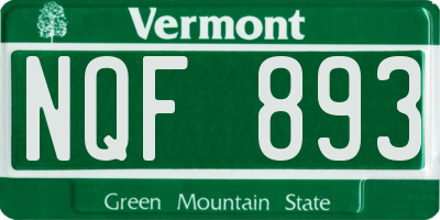 VT license plate NQF893
