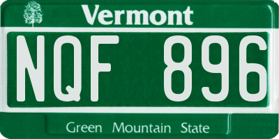 VT license plate NQF896