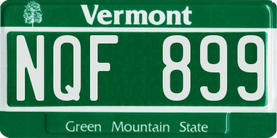 VT license plate NQF899
