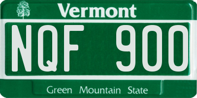 VT license plate NQF900