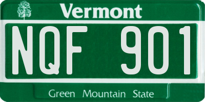 VT license plate NQF901