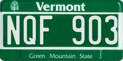 VT license plate NQF903