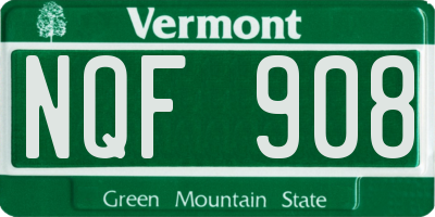 VT license plate NQF908
