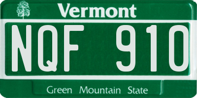 VT license plate NQF910