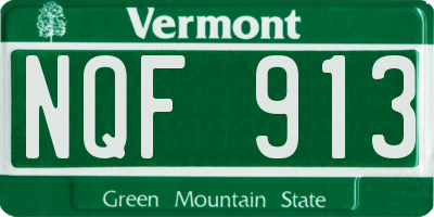 VT license plate NQF913