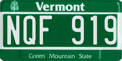 VT license plate NQF919