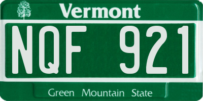 VT license plate NQF921