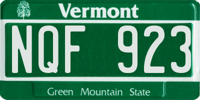 VT license plate NQF923