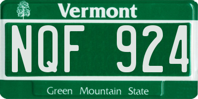 VT license plate NQF924