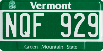 VT license plate NQF929