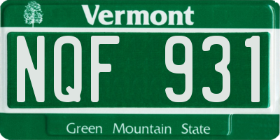 VT license plate NQF931