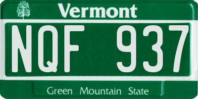 VT license plate NQF937