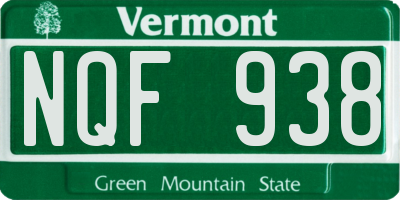 VT license plate NQF938