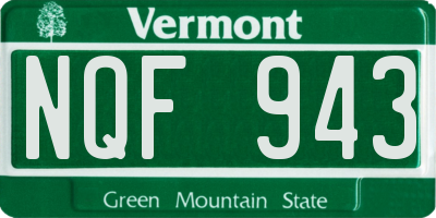 VT license plate NQF943