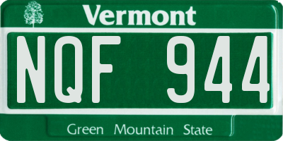 VT license plate NQF944