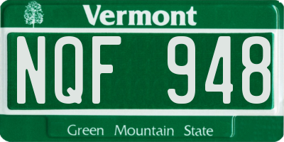 VT license plate NQF948