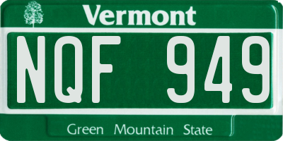 VT license plate NQF949