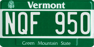 VT license plate NQF950