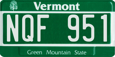 VT license plate NQF951