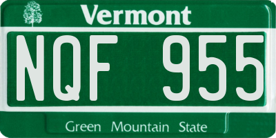 VT license plate NQF955