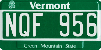 VT license plate NQF956