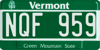 VT license plate NQF959