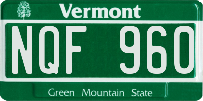 VT license plate NQF960
