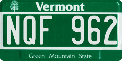 VT license plate NQF962
