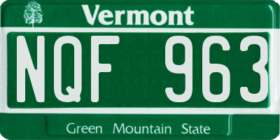 VT license plate NQF963