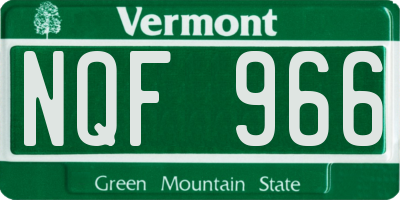 VT license plate NQF966