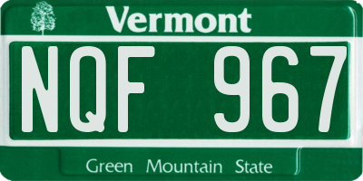 VT license plate NQF967