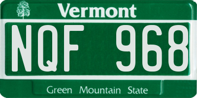 VT license plate NQF968