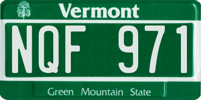VT license plate NQF971