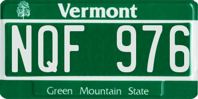 VT license plate NQF976