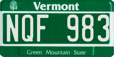 VT license plate NQF983