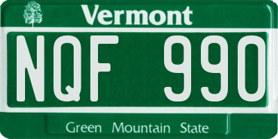 VT license plate NQF990