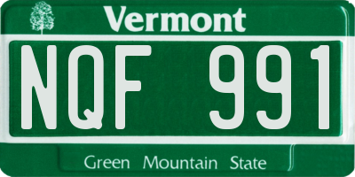 VT license plate NQF991