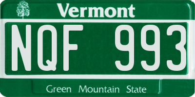 VT license plate NQF993
