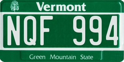 VT license plate NQF994