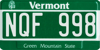 VT license plate NQF998