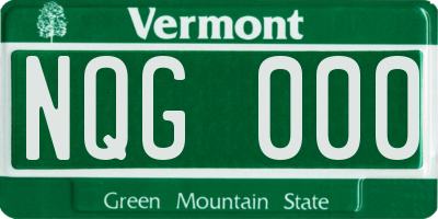 VT license plate NQG000