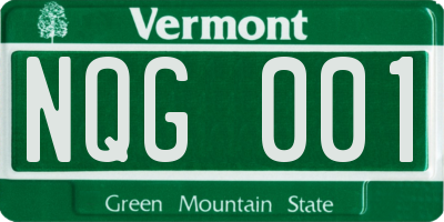 VT license plate NQG001