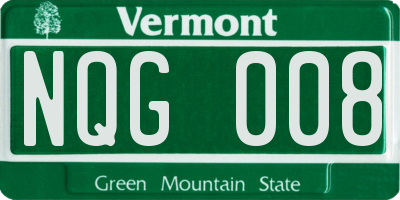 VT license plate NQG008