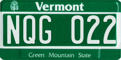 VT license plate NQG022