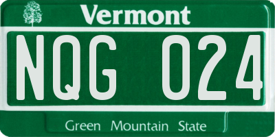 VT license plate NQG024