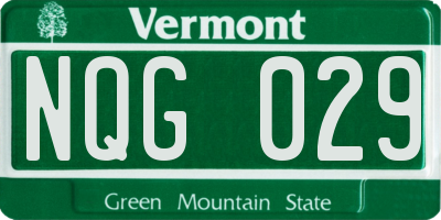 VT license plate NQG029
