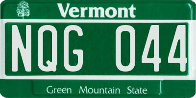VT license plate NQG044