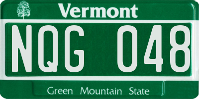 VT license plate NQG048