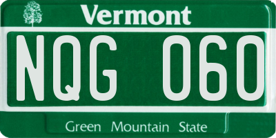VT license plate NQG060